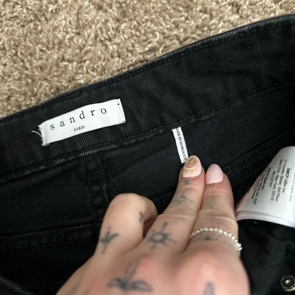 Sandro Paris Rudie Studded High Waisted Jeans - Picture 7 of 9